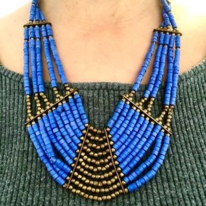 Blue beaded necklace
